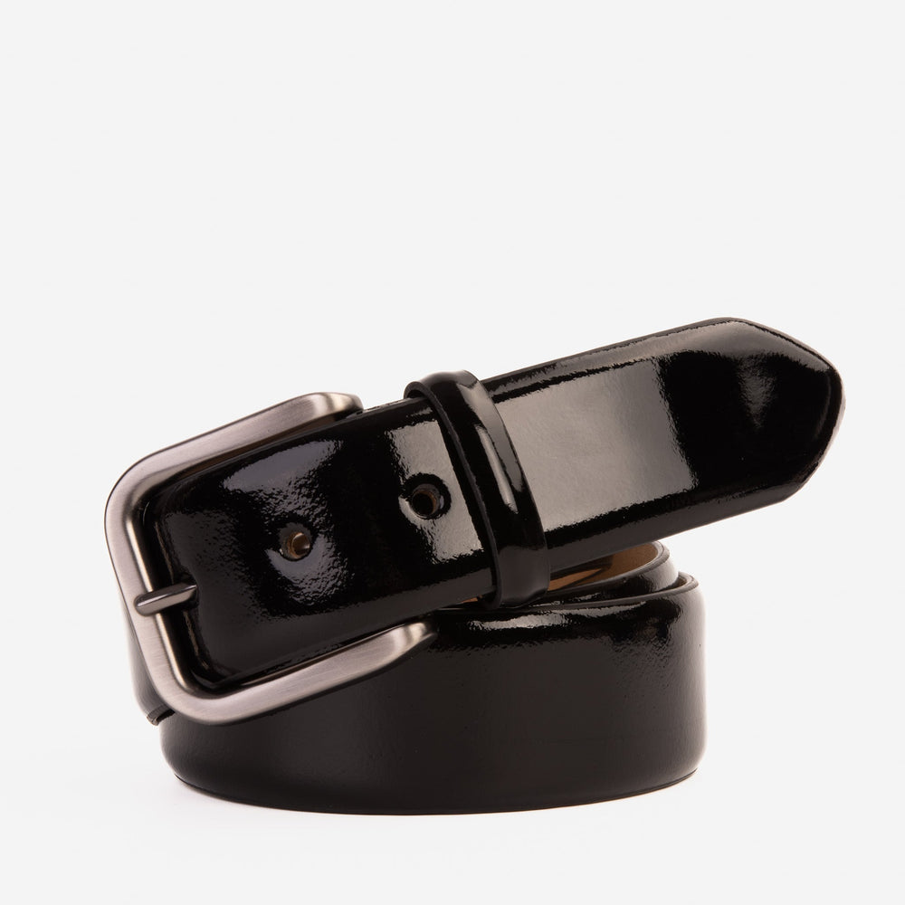 The Dodoma Black Patent Leather Belt - Vinci Leather