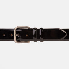 The Dodoma Black Patent Leather Belt - Vinci Leather