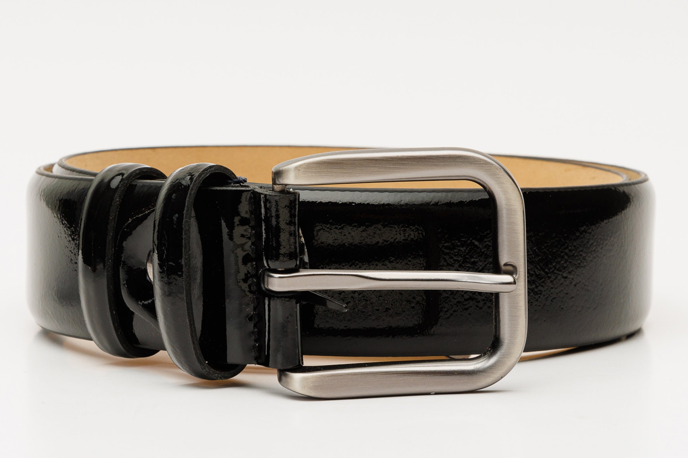 The Dodoma Black Patent Leather Belt - Vinci Leather