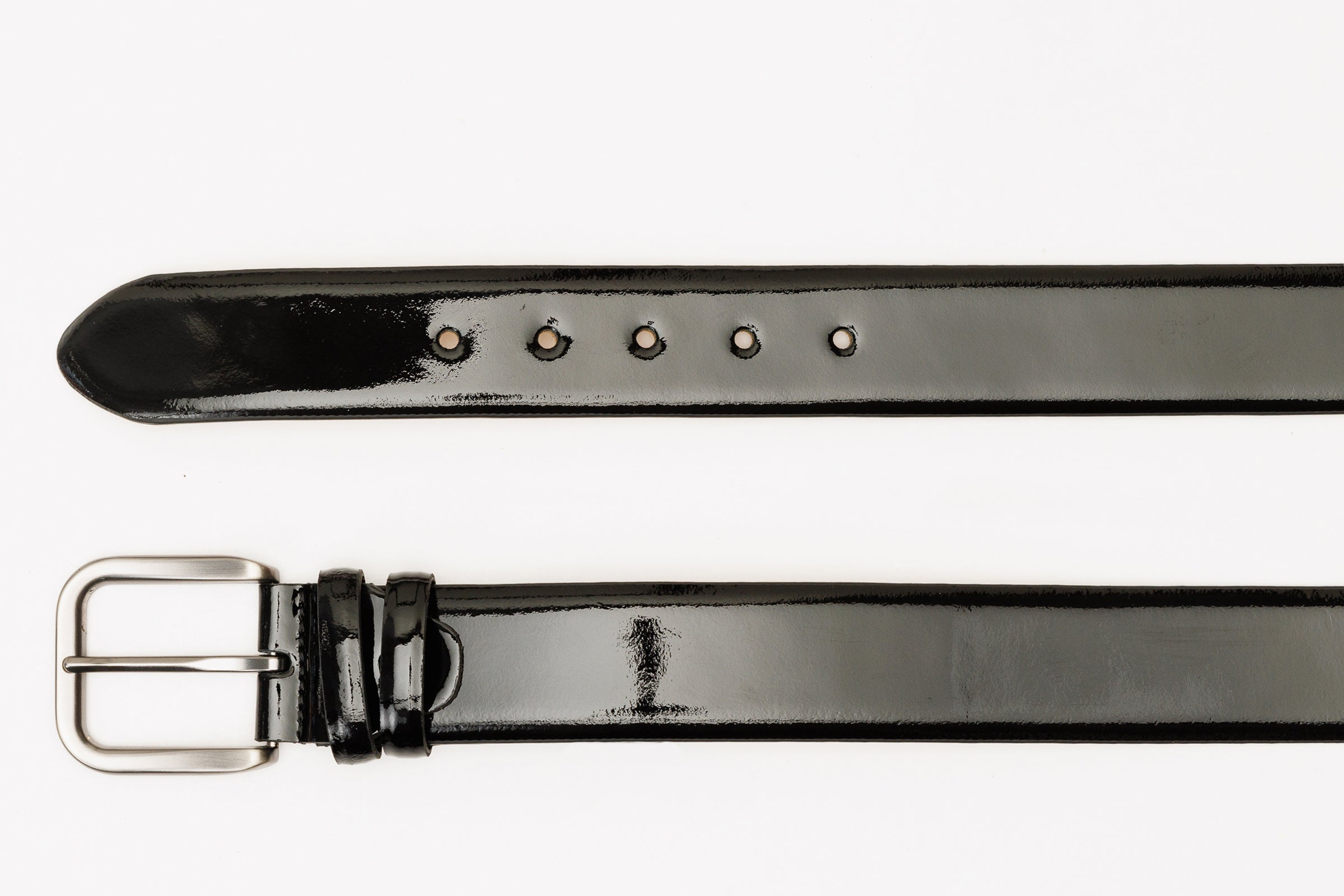 The Dodoma Black Patent Leather Belt - Vinci Leather