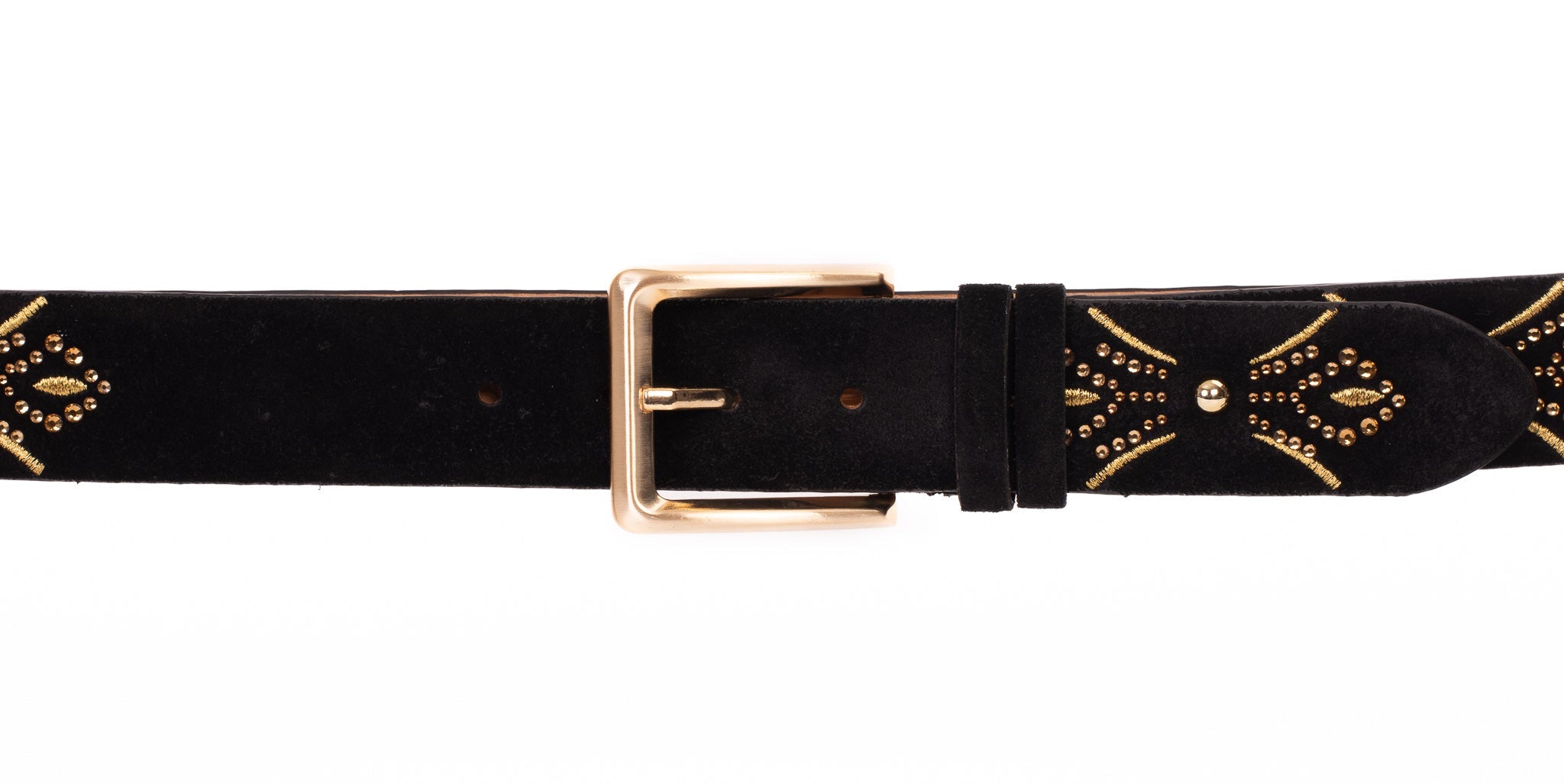The Lazio Black Suede Leather Belt - Vinci Leather
