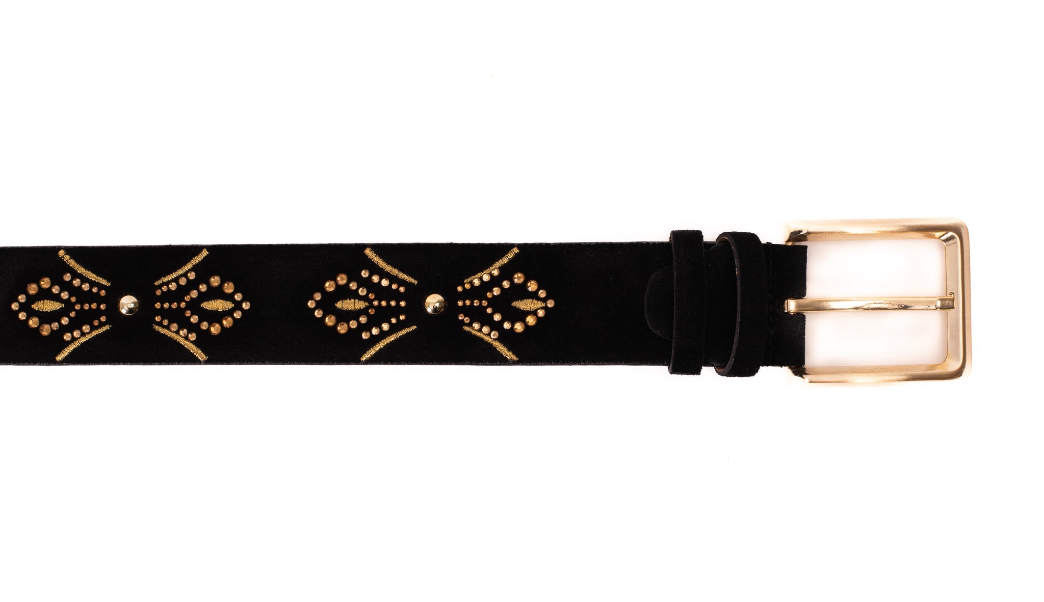 The Lazio Black Suede Leather Belt - Vinci Leather