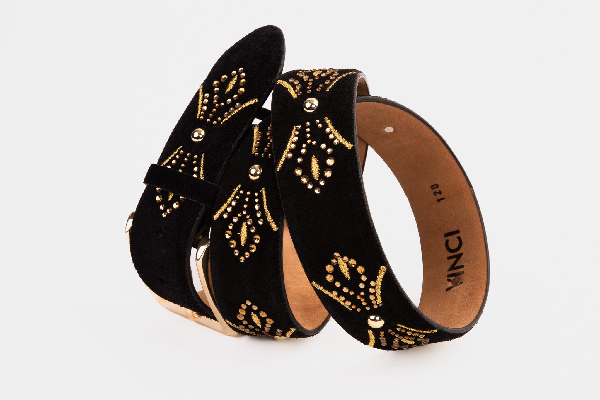 The Lazio Black Suede Leather Belt - Vinci Leather