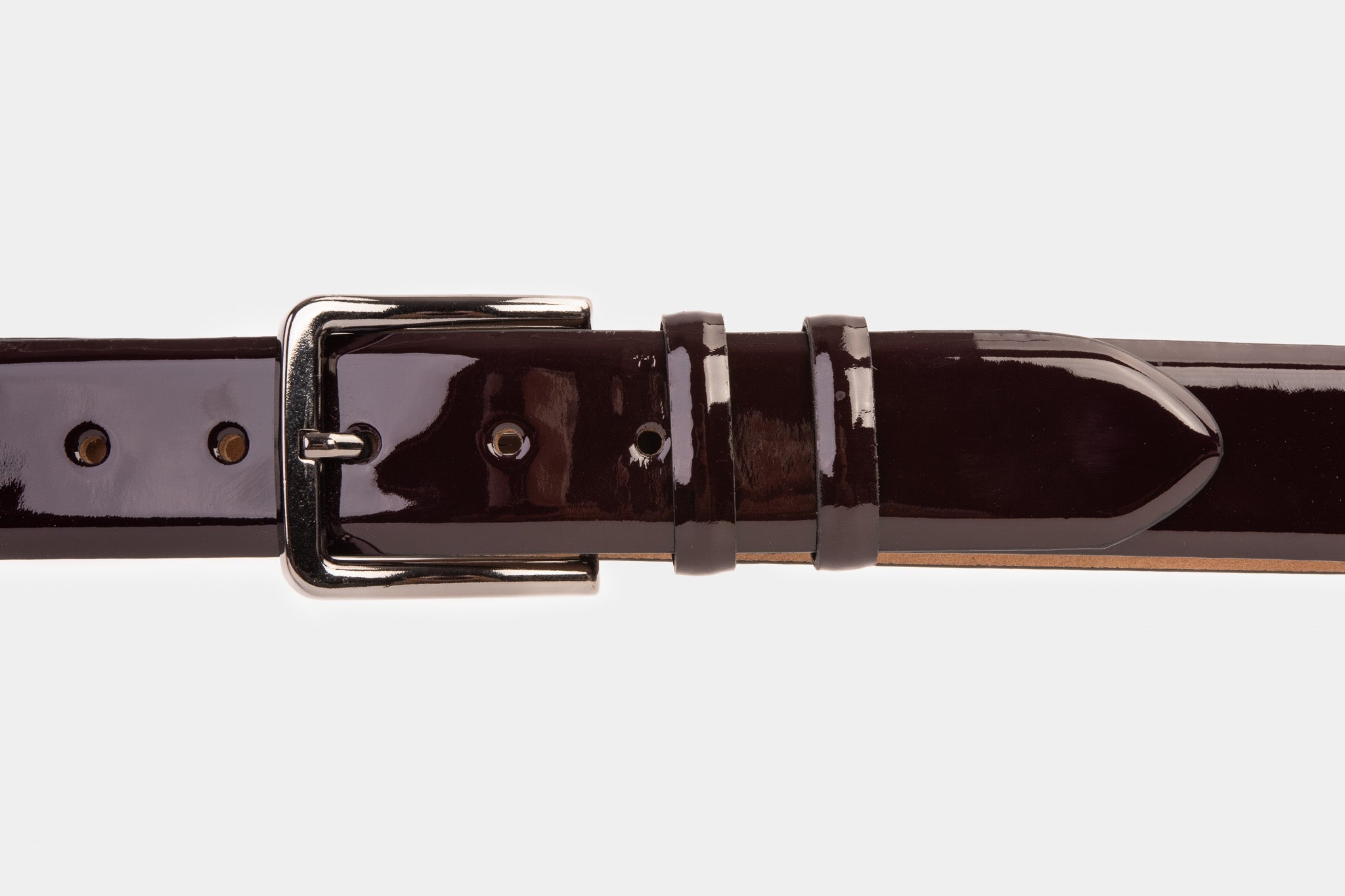 The Dodoma Burgundy Patent Leather Belt - Vinci Leather