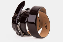 The Dodoma Burgundy Patent Leather Belt - Vinci Leather
