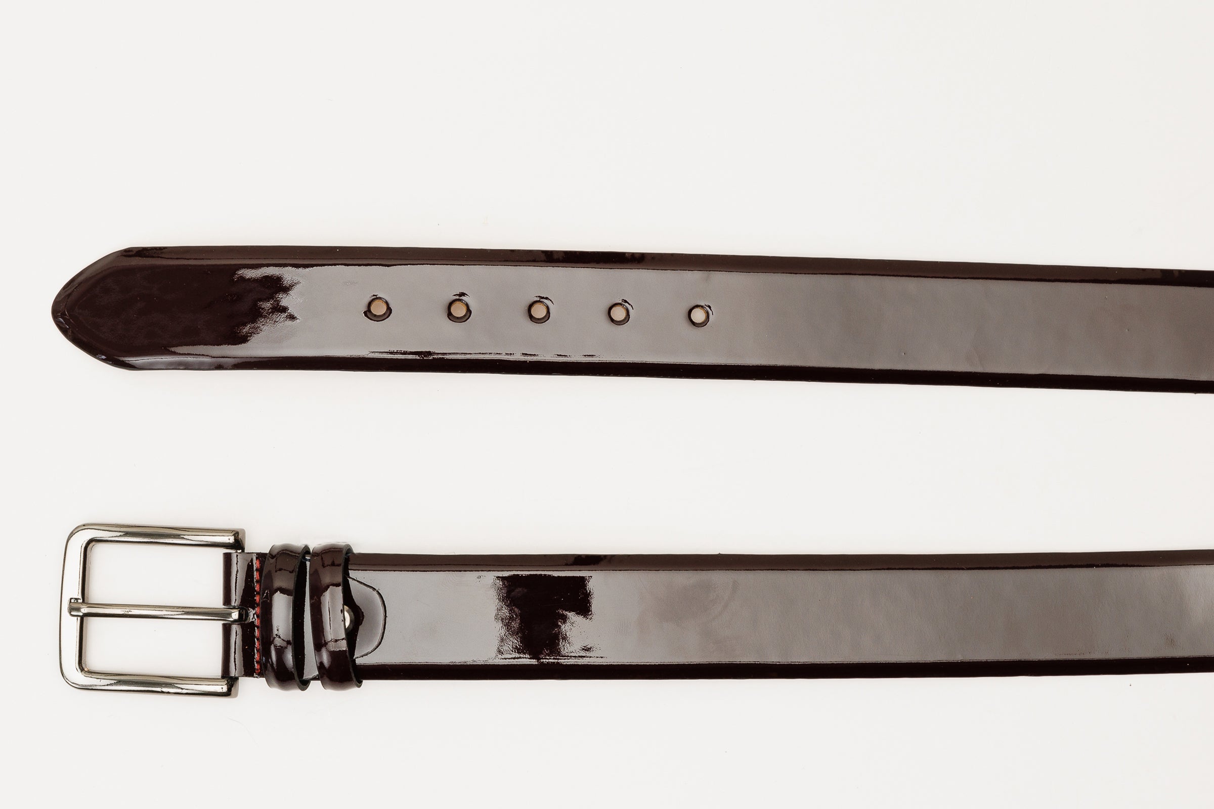 The Dodoma Burgundy Patent Leather Belt - Vinci Leather