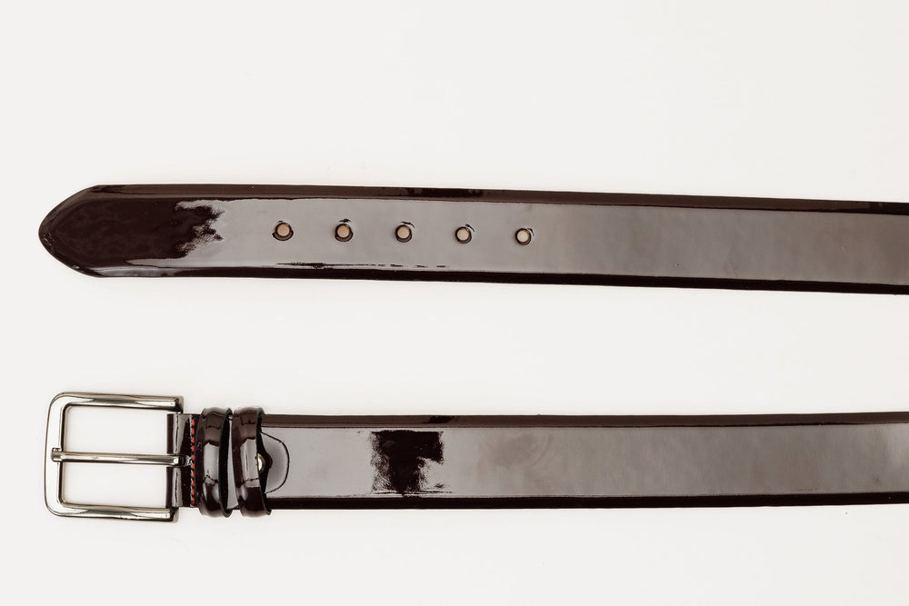 The Dodoma Burgundy Patent Leather Belt - Vinci Leather