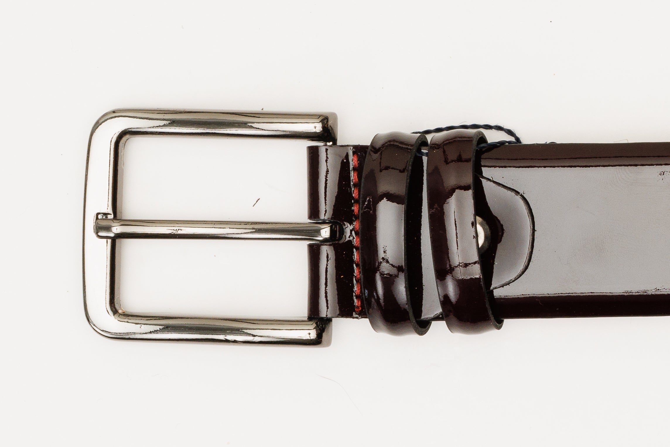 The Dodoma Burgundy Patent Leather Belt - Vinci Leather