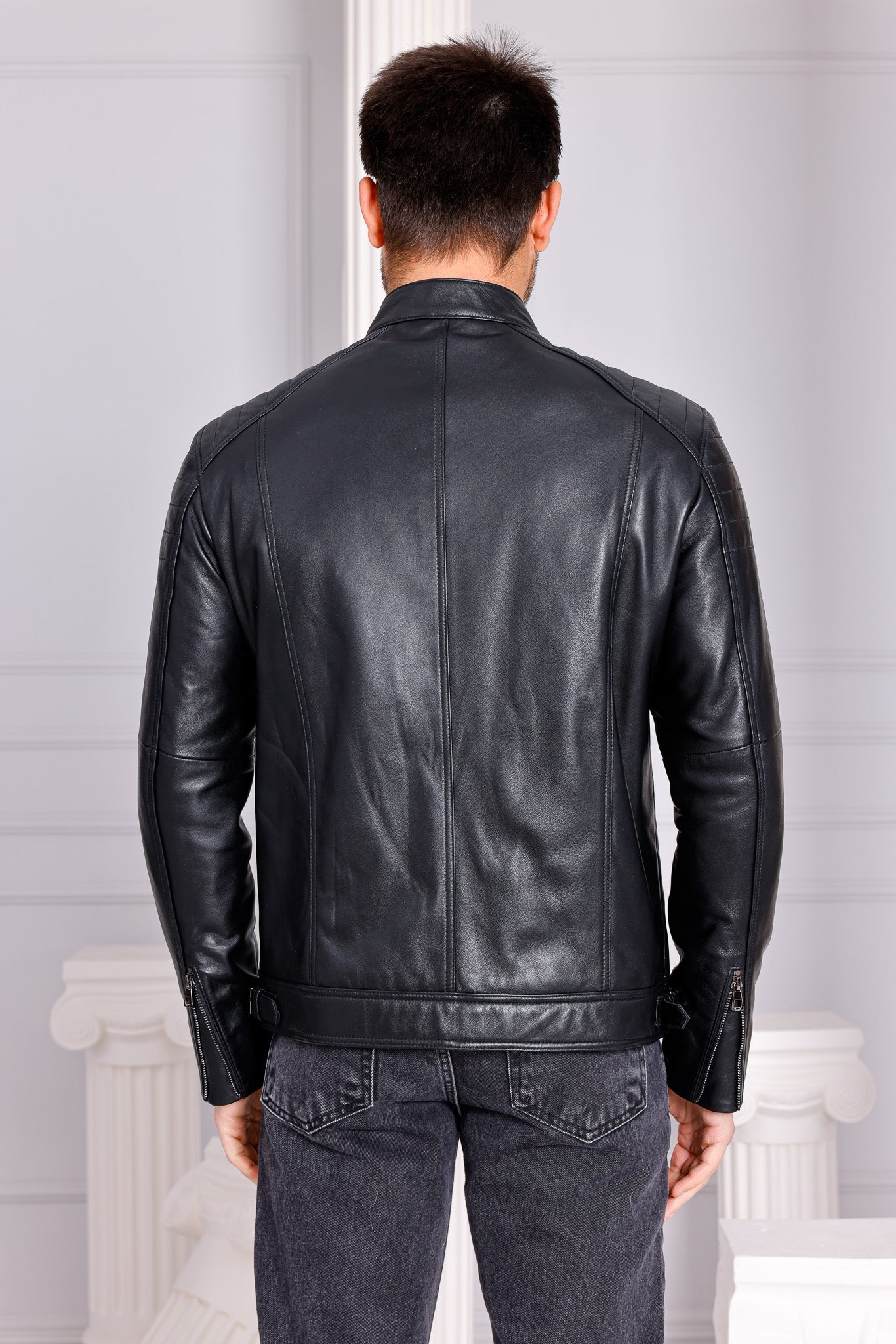 The Argento Black Leather Jacket - Vinci Leather