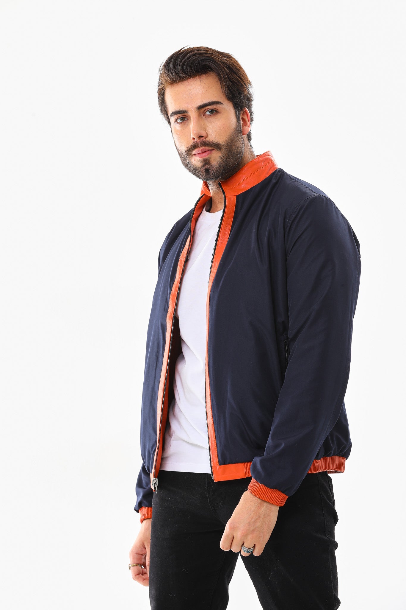The Como Reversible Leather Bomber Jacket - Vinci Leather