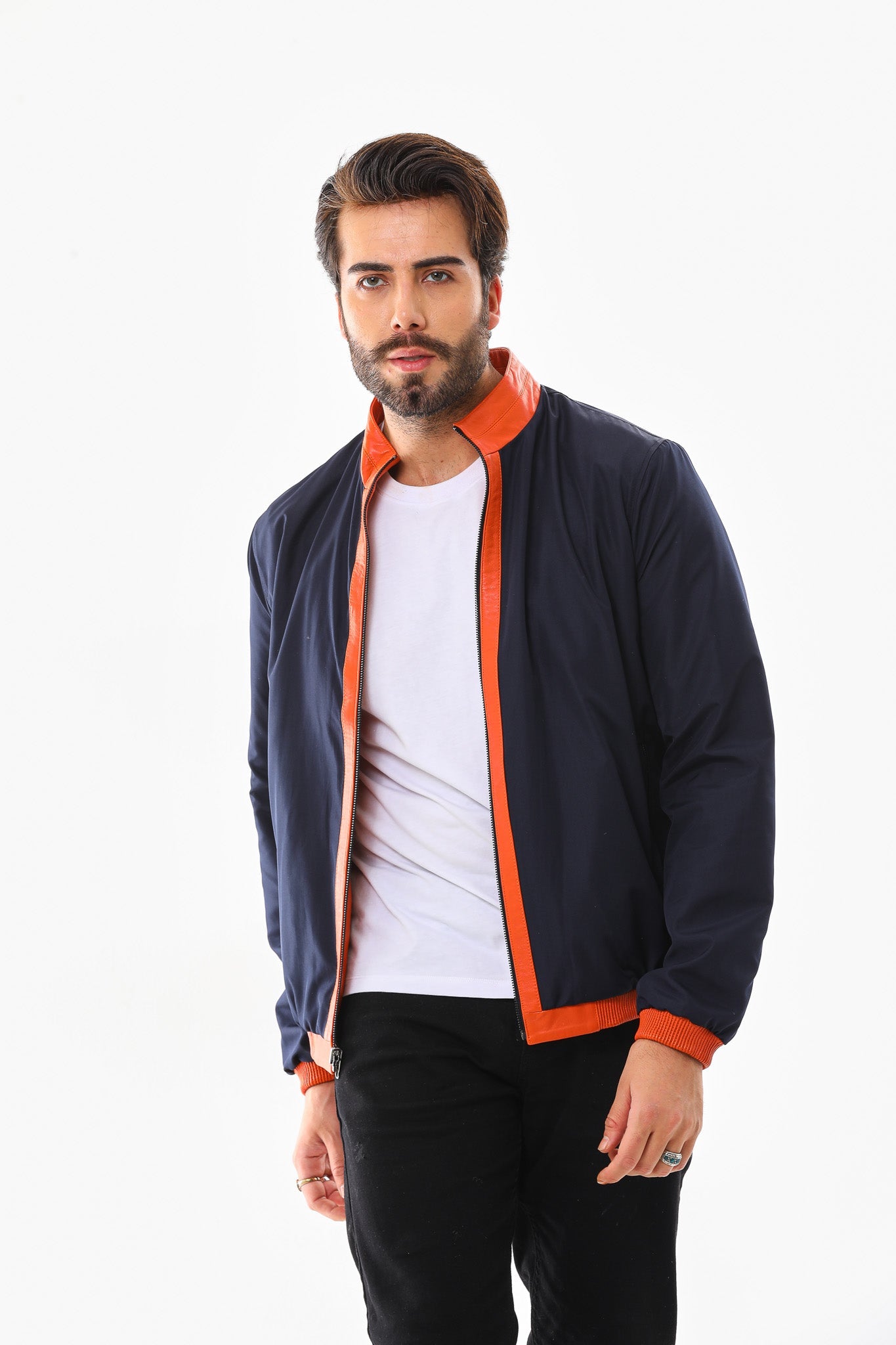 The Como Reversible Leather Bomber Jacket - Vinci Leather