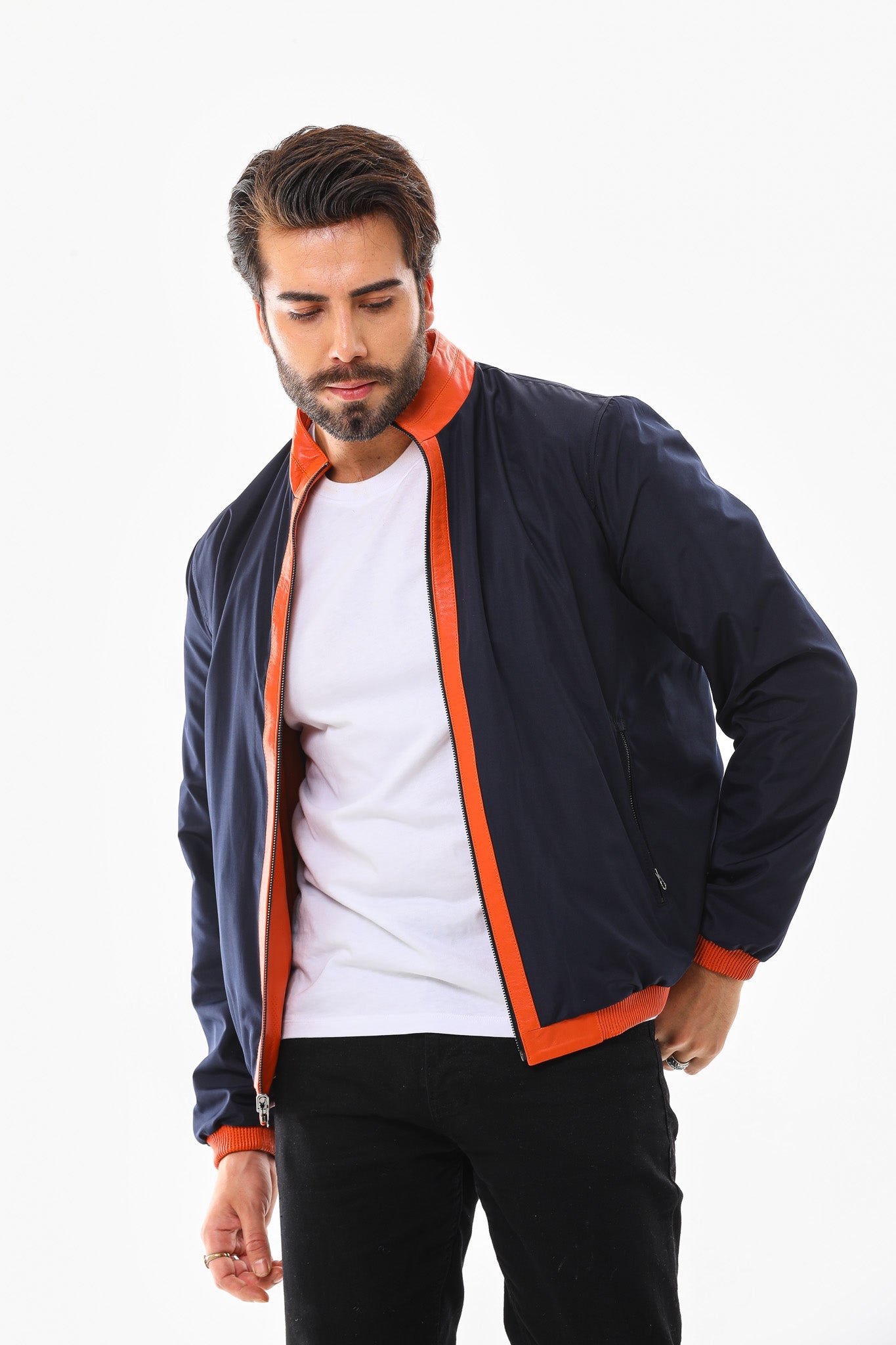The Como Reversible Leather Bomber Jacket - Vinci Leather