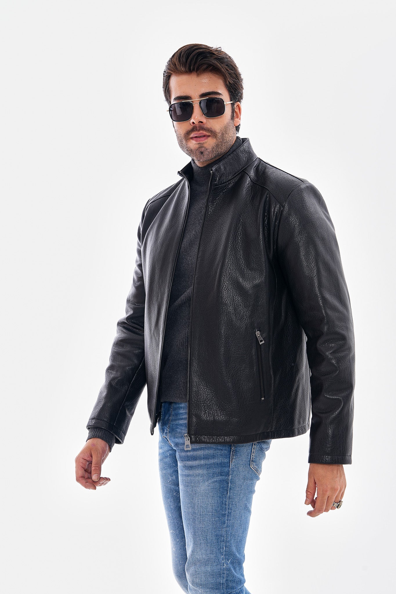 The Varden Black Leather Jacket - Vinci Leather