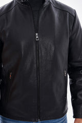The Varden Black Leather Jacket - Vinci Leather