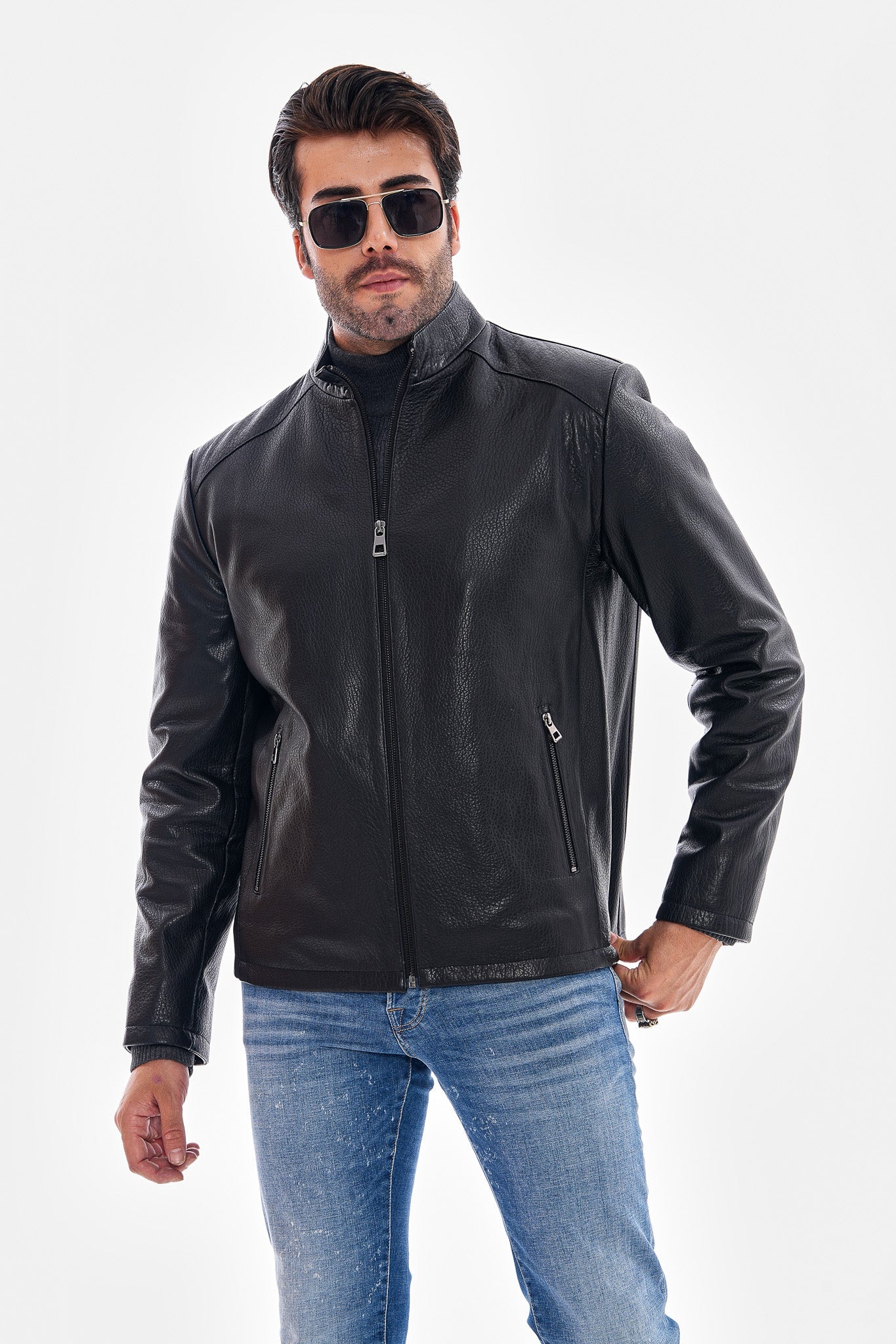 The Varden Black Leather Jacket - Vinci Leather