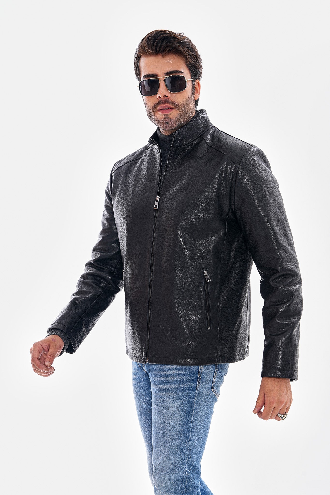 The Varden Black Leather Jacket - Vinci Leather
