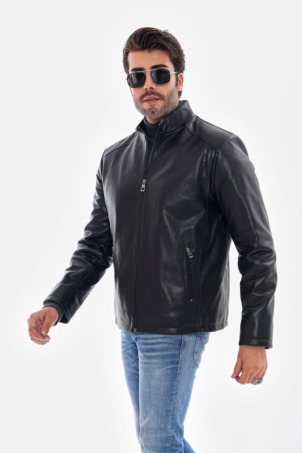 The Varden Black Leather Jacket - Vinci Leather