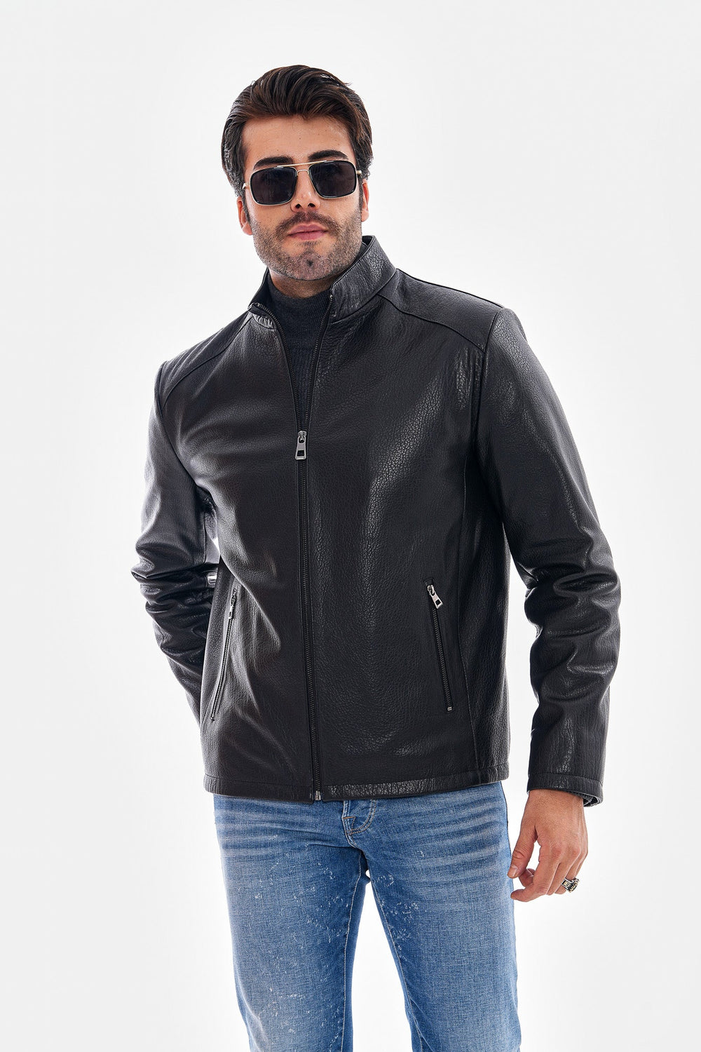 The Varden Black Leather Jacket - Vinci Leather