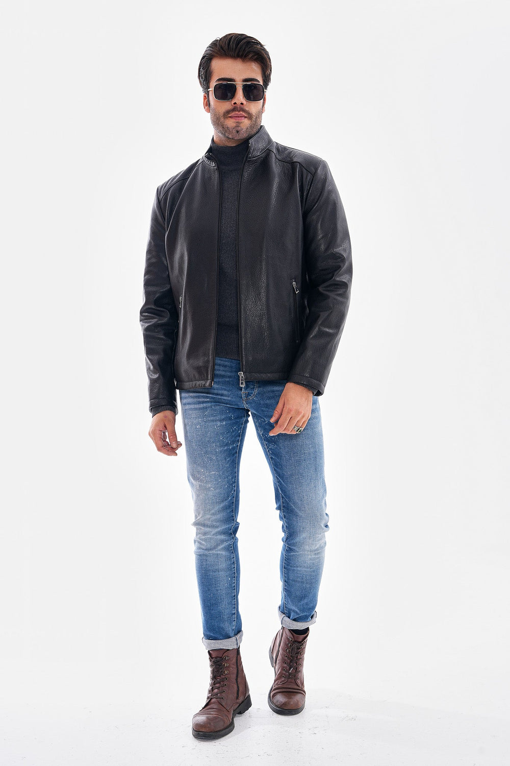 The Varden Black Leather Jacket - Vinci Leather