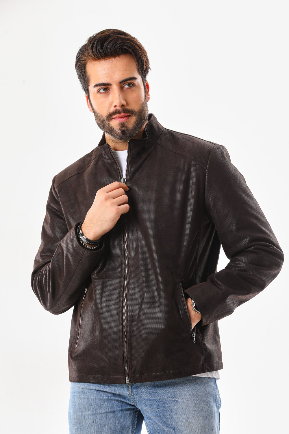 The Modena Matte Espresso Leather Jacket - Vinci Leather