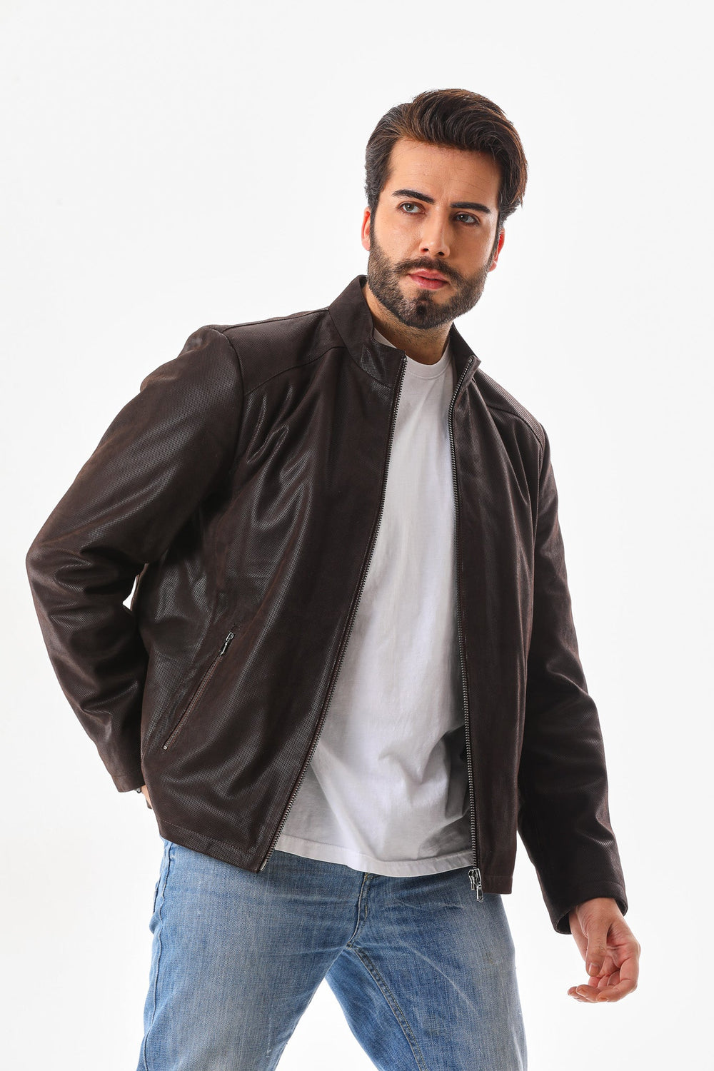 The Modena Matte Espresso Leather Jacket - Vinci Leather