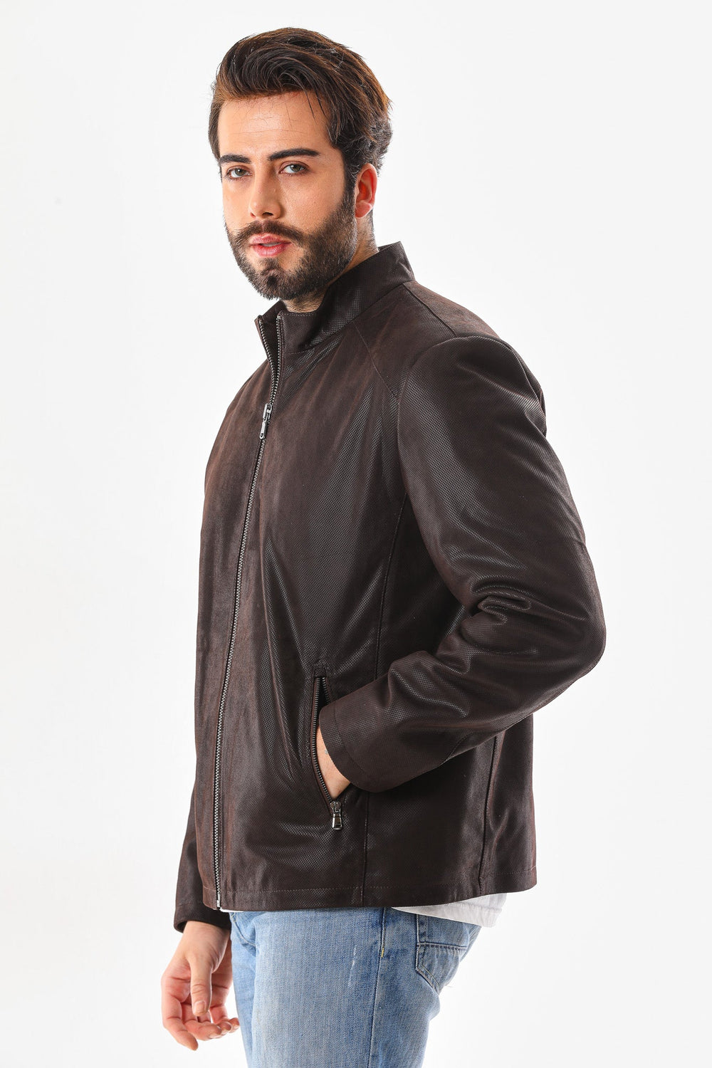 The Modena Matte Espresso Leather Jacket - Vinci Leather
