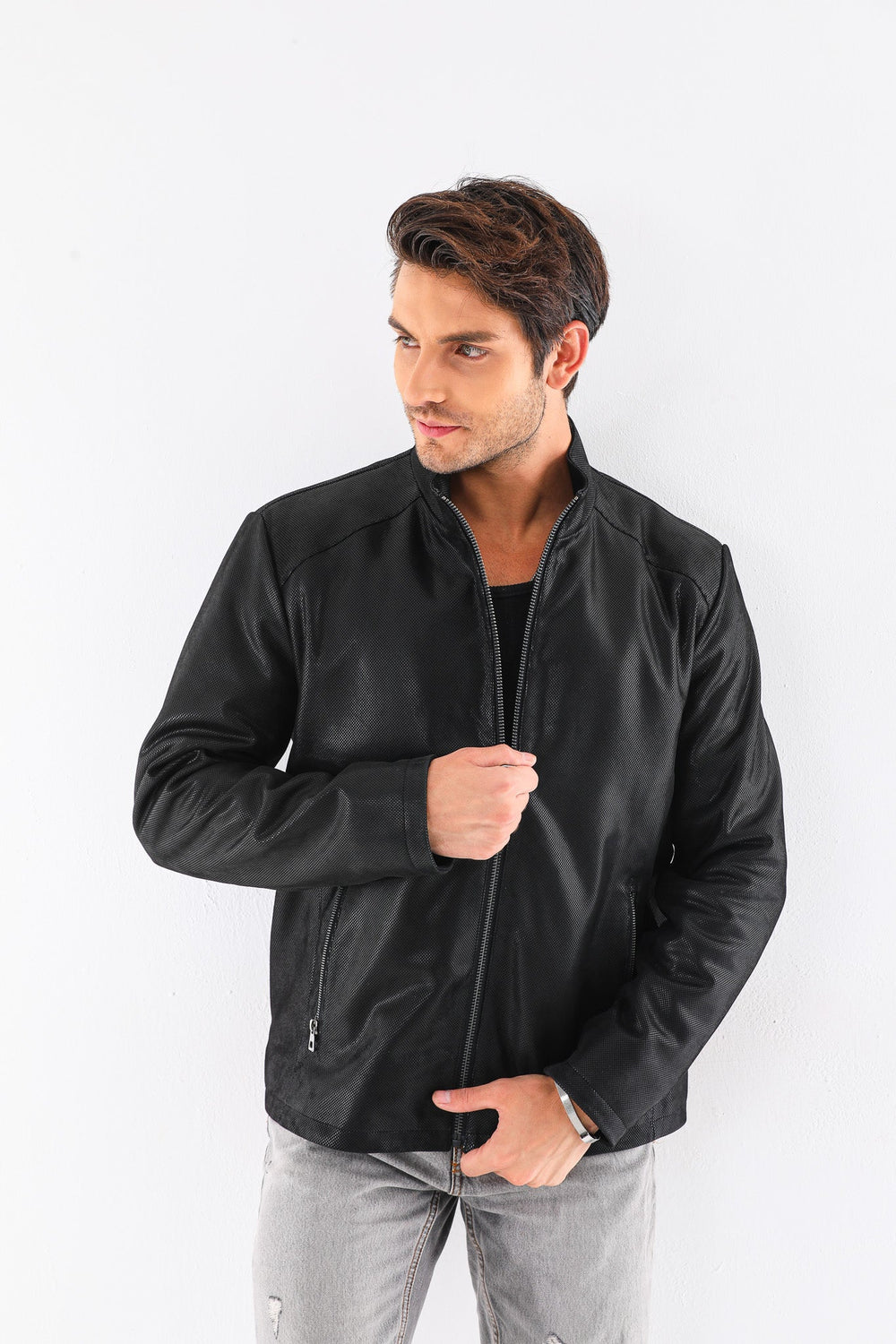 The Varden Black Leather Jacket - Vinci Leather
