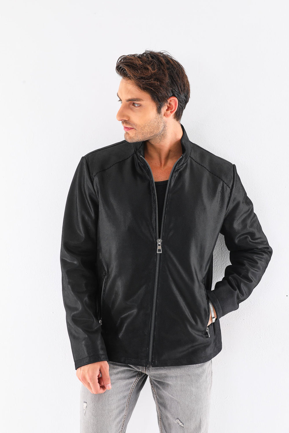 The Varden Black Leather Jacket - Vinci Leather