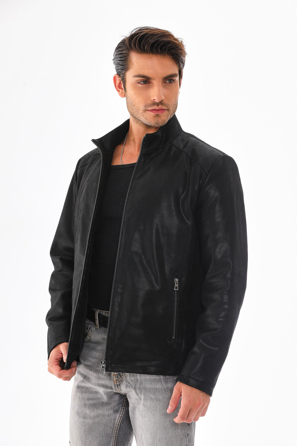 The Varden Black Leather Jacket - Vinci Leather