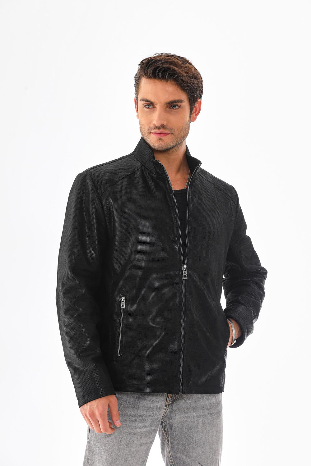 The Varden Black Leather Jacket - Vinci Leather