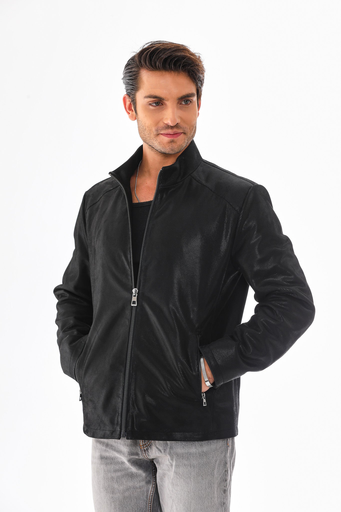 The Varden Black Leather Jacket - Vinci Leather