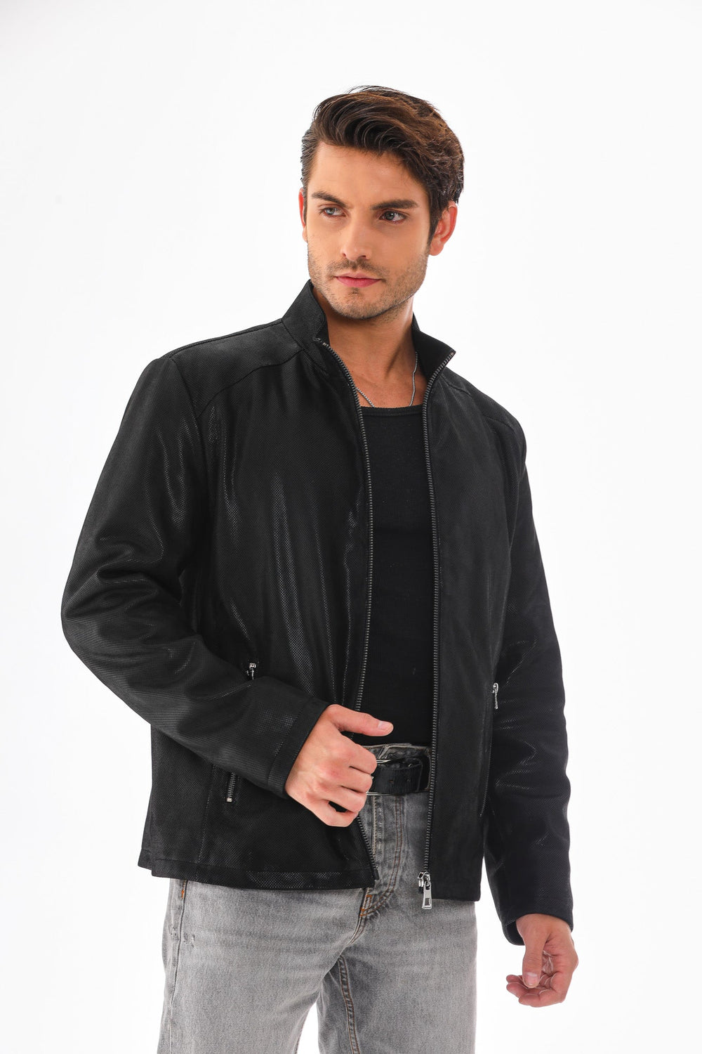 The Varden Black Leather Jacket - Vinci Leather