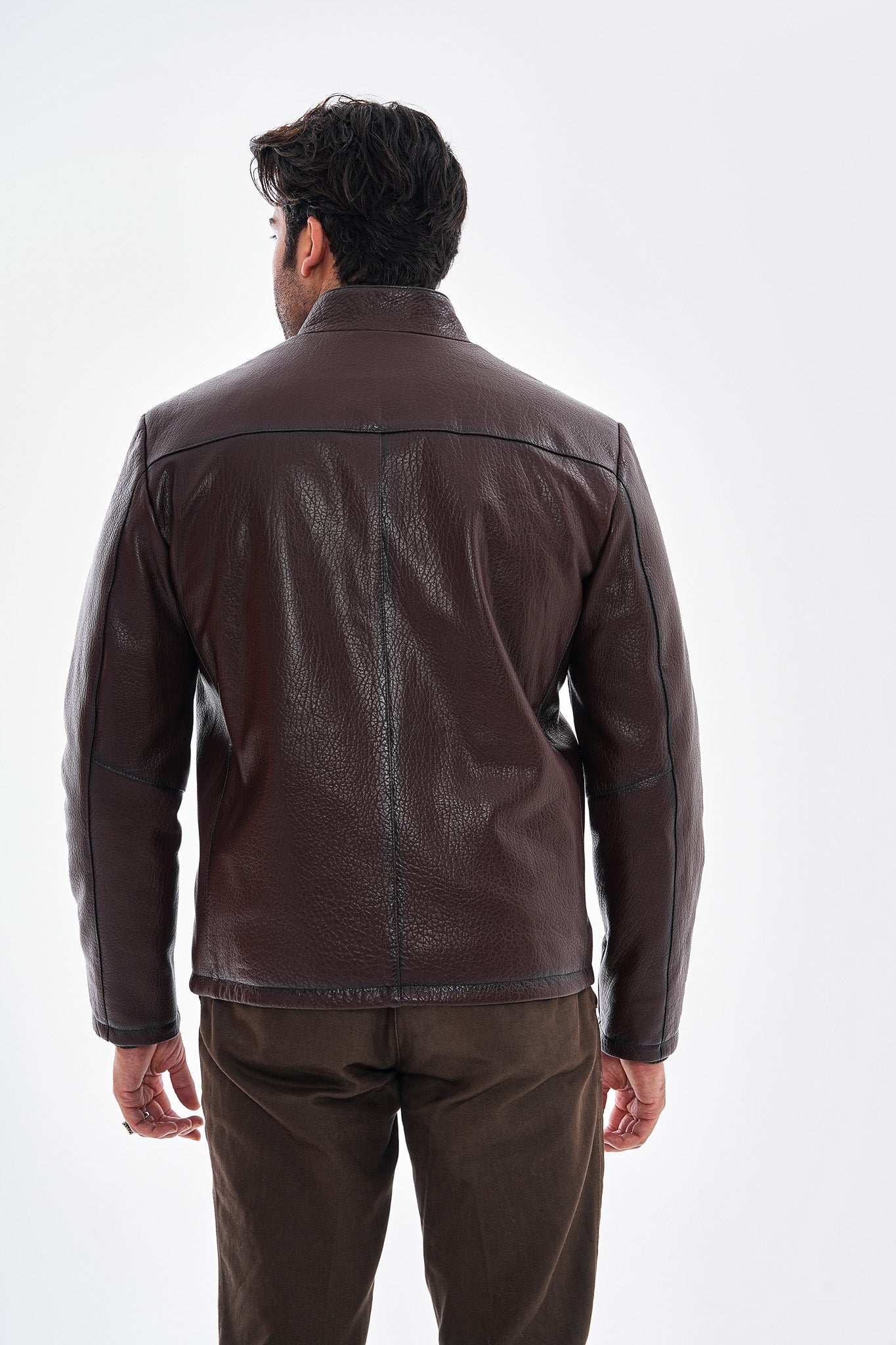 The Varden Chocolate Brown Leather Jacket - Vinci Leather
