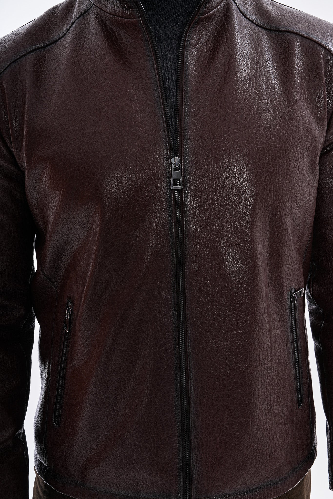 The Varden Chocolate Brown Leather Jacket - Vinci Leather