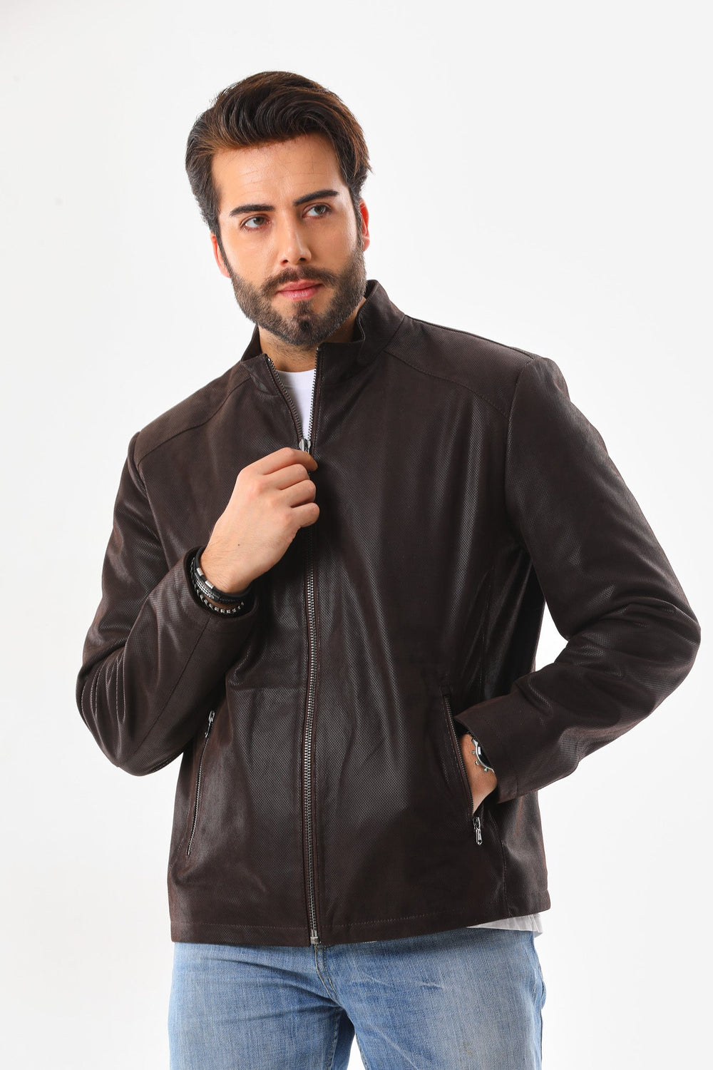 The Varden Brown Leather Jacket - Vinci Leather