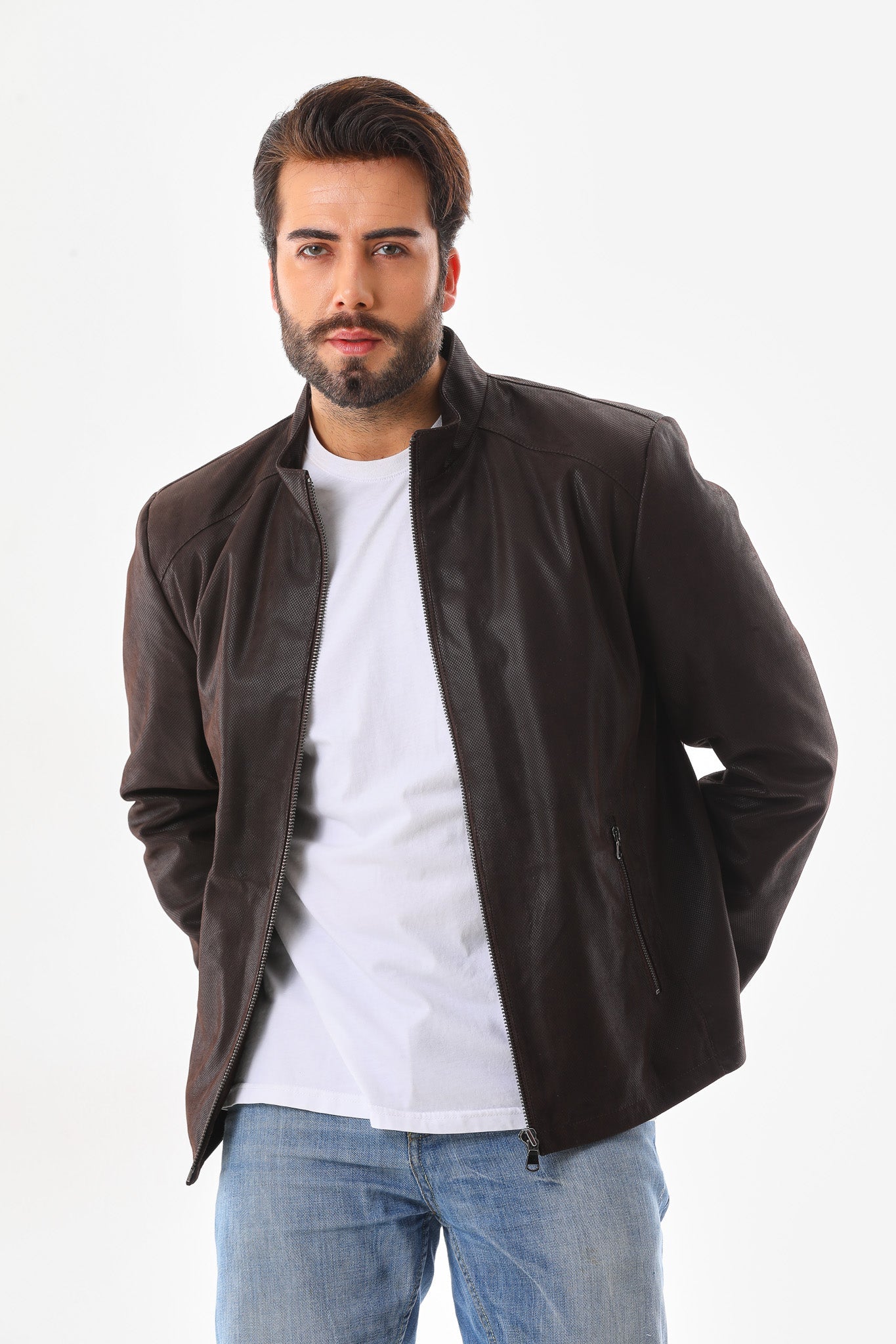 The Varden Brown Leather Jacket - Vinci Leather
