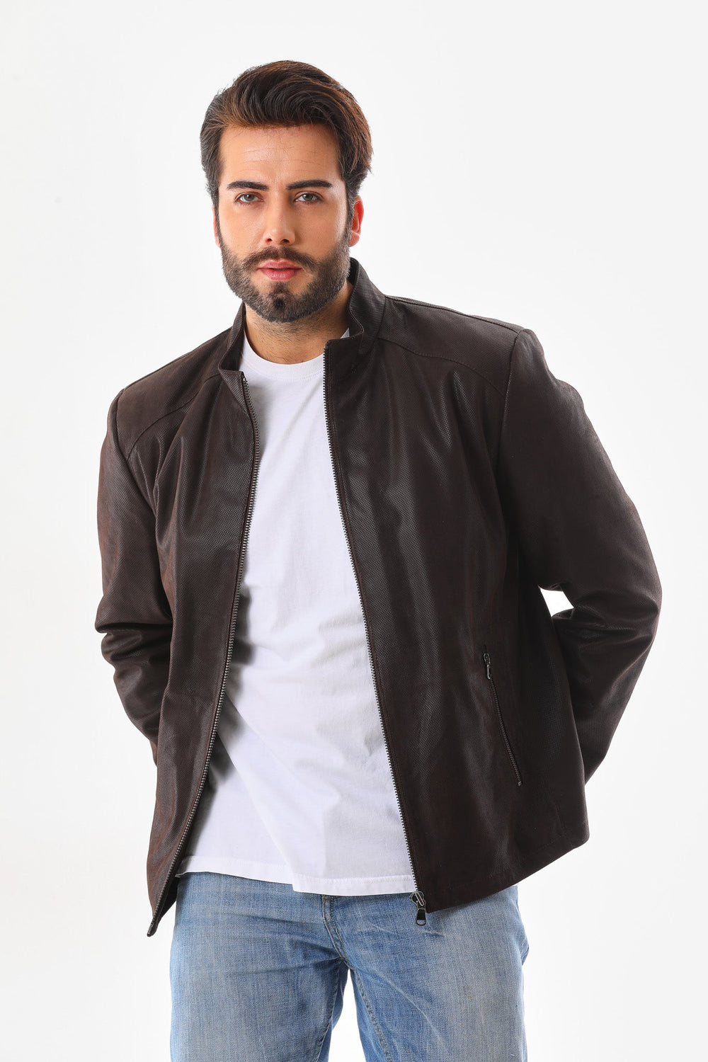 The Varden Brown Leather Jacket - Vinci Leather