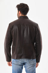 The Varden Brown Leather Jacket - Vinci Leather