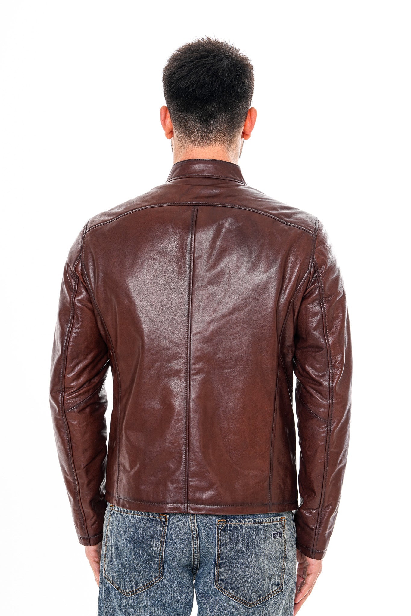 The Falcon Cognac Brown Smooth Leather Jacket - Vinci Leather