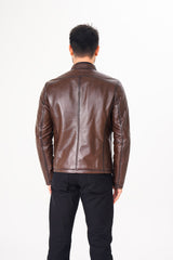 The Falcon Brown Smooth Leather Jacket - Vinci Leather