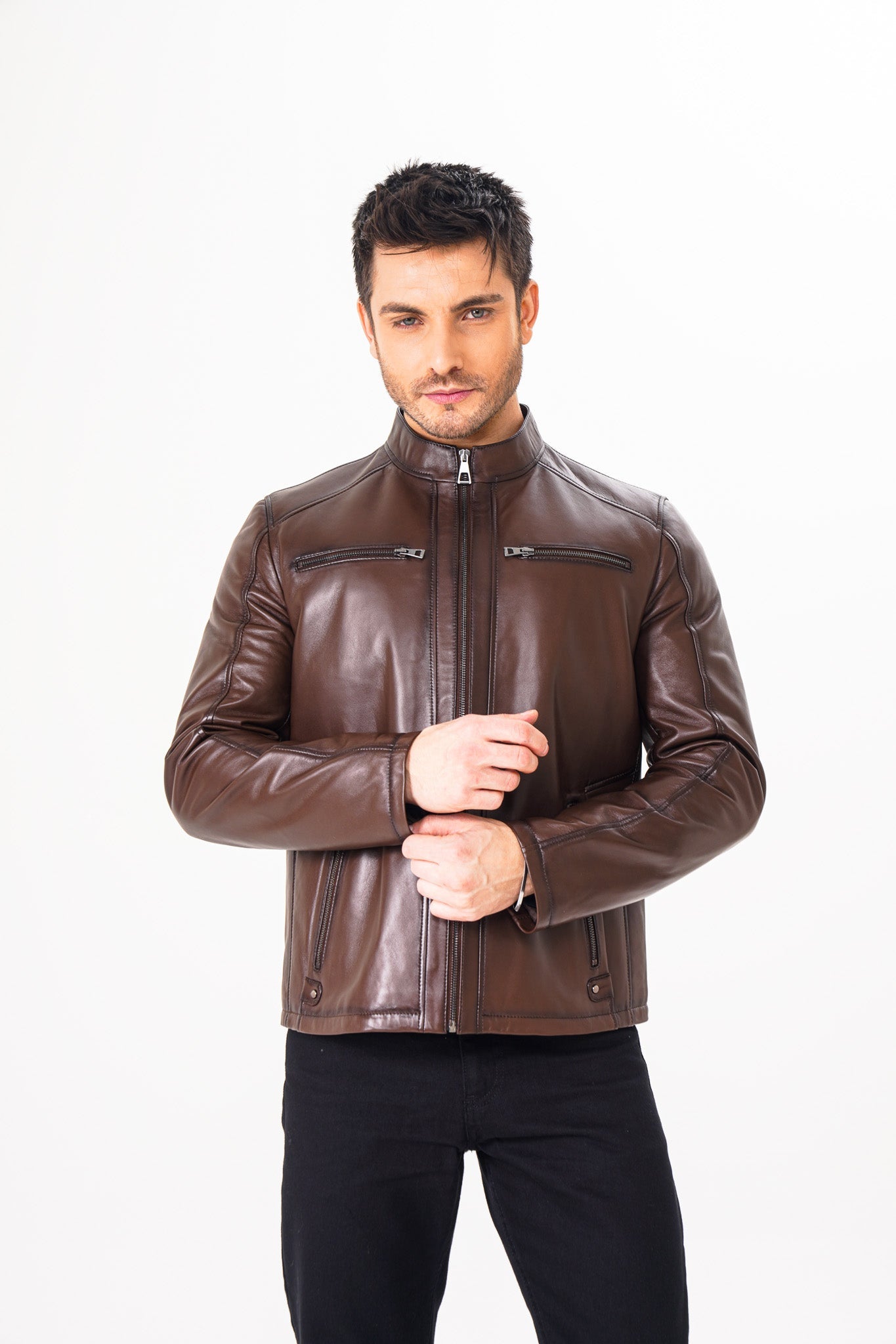 The Falcon Brown Smooth Leather Jacket - Vinci Leather