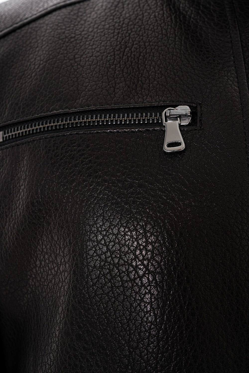 The Falcon Black Pebbled Leather Jacket - Vinci Leather