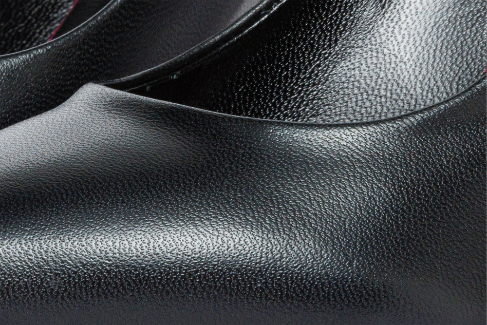 The Ege Black Leather Pump Fuchsia Sole Shoe - Vinci Leather