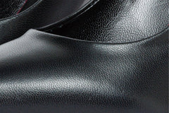The Ege Black Leather Pump Fuchsia Sole Shoe - Vinci Leather