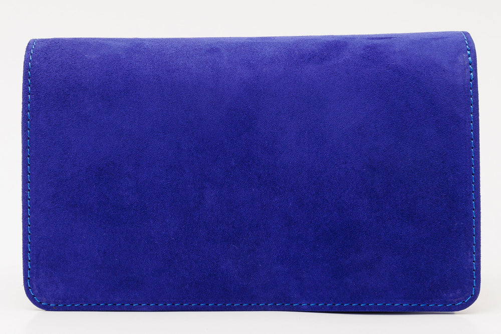 The California Sax Blue Suede Leather Handbag - Vinci Leather