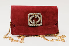 The California Burgundy Suede Leather Handbag - Vinci Leather