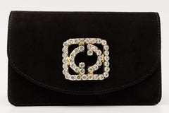 The California Black Suede Leather Handbag - Vinci Leather