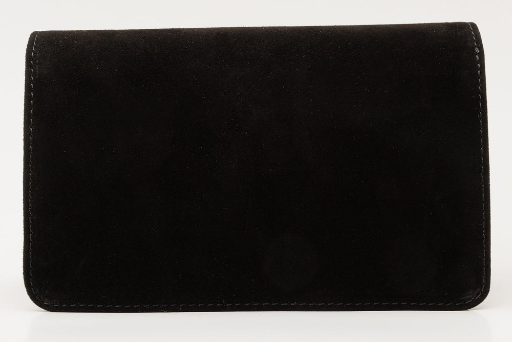 The California Black Suede Leather Handbag - Vinci Leather
