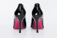 The Ege Black Patent Leather Pump Fuchsia Sole Shoe - Vinci Leather