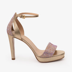 The Mars Platform Heel Gold Leather Women's Sandal - Vinci Leather